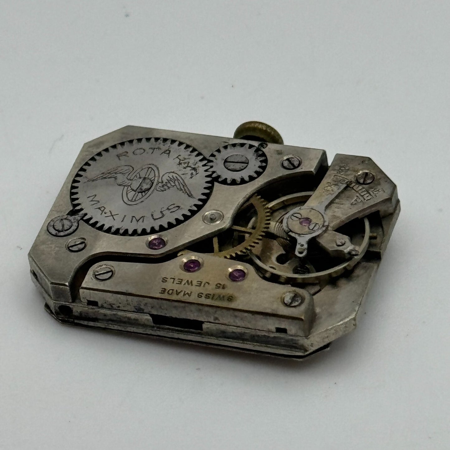 20.7mm Kendal & Dent Rotary Maximus Rare Tank Watch Movement Manual Wind PARTS