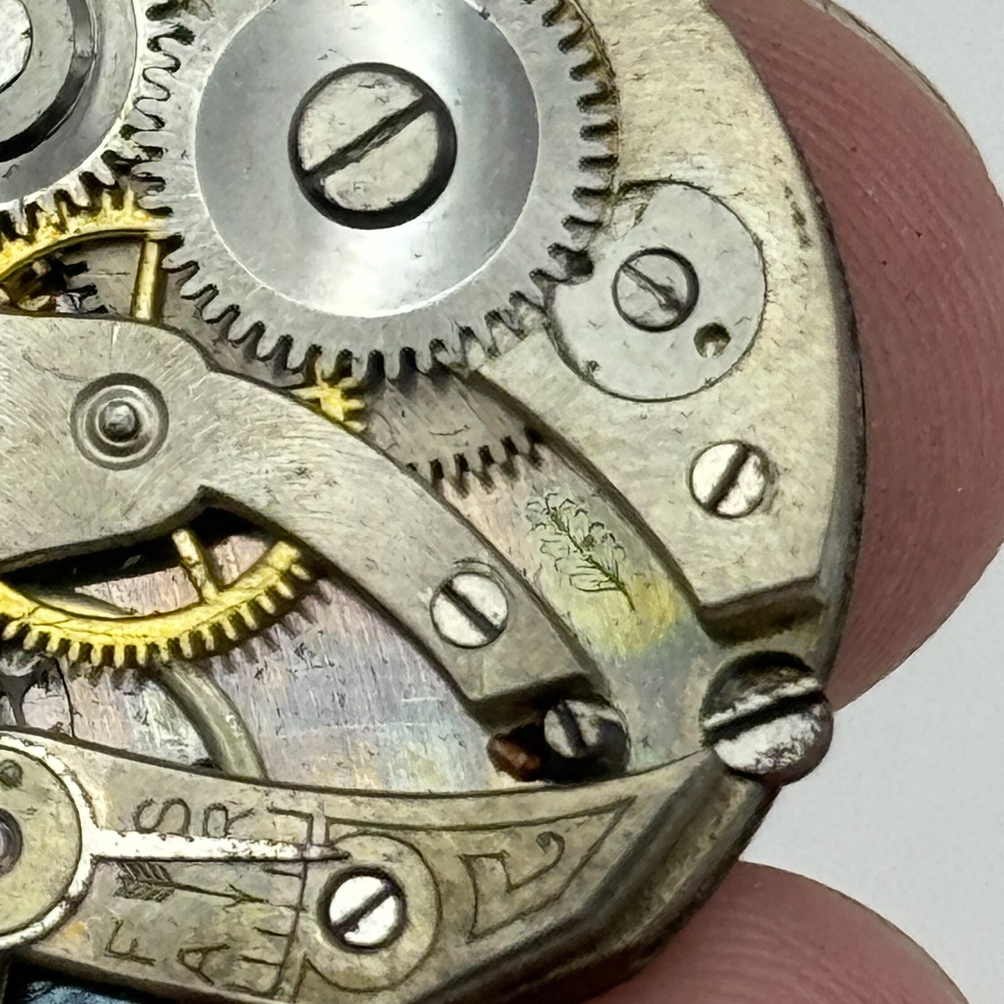 28mm Men's Unidentified Leaf Mark Manual Wind Watch Movement Swiss Vintage PARTS