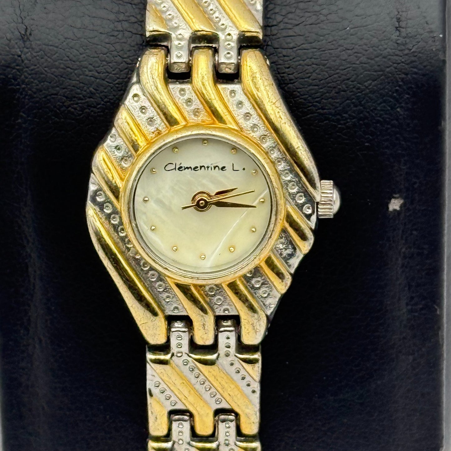 Clementine L. Ladies Quartz Watch MOP Dial Two Tone Bracelet Working 22mn