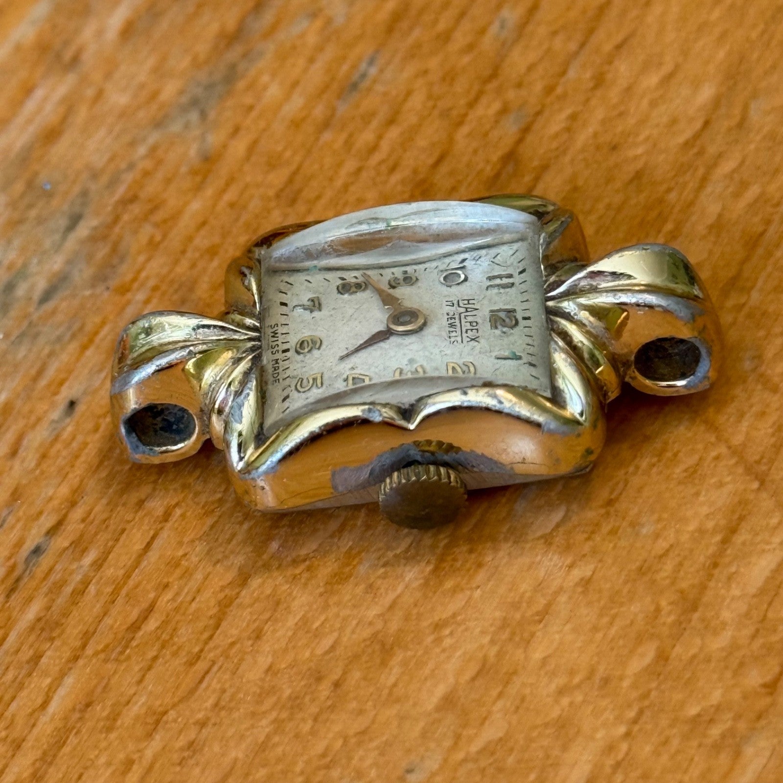 18mm Vintage Halpex 17 Jewels Swiss Aluminium Manual Wind Watch PARTS / REPAIR