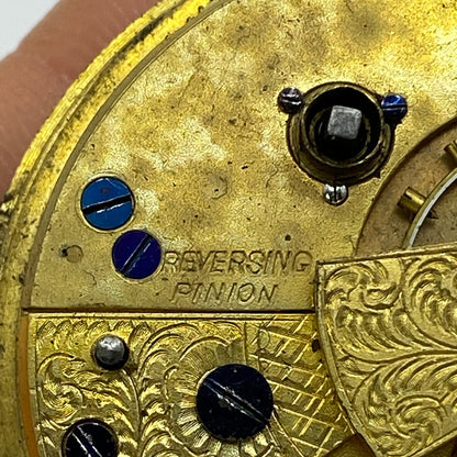 46.3mm Antique Key Wound Balance Ok Pocket Watch Movement PARTS REPAIR SPARES