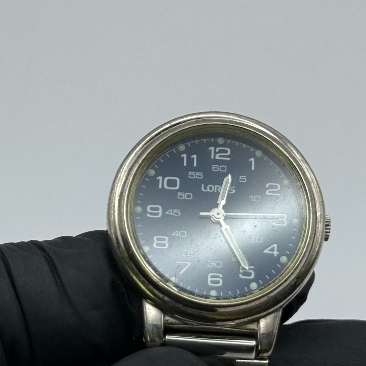 Lorus Quartz Fob Nurse Watch Blue Dial Base Metal Japan Working 29mm