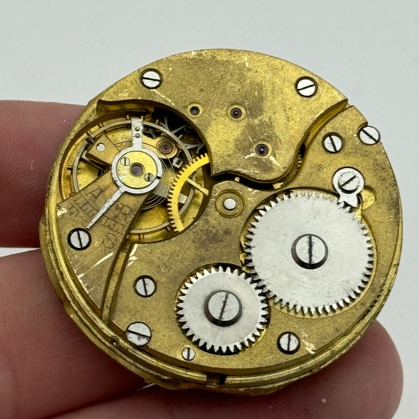 41.6mm Vintage Swiss Open Face Pocket Watch Movement PARTS REPAIR SPARES
