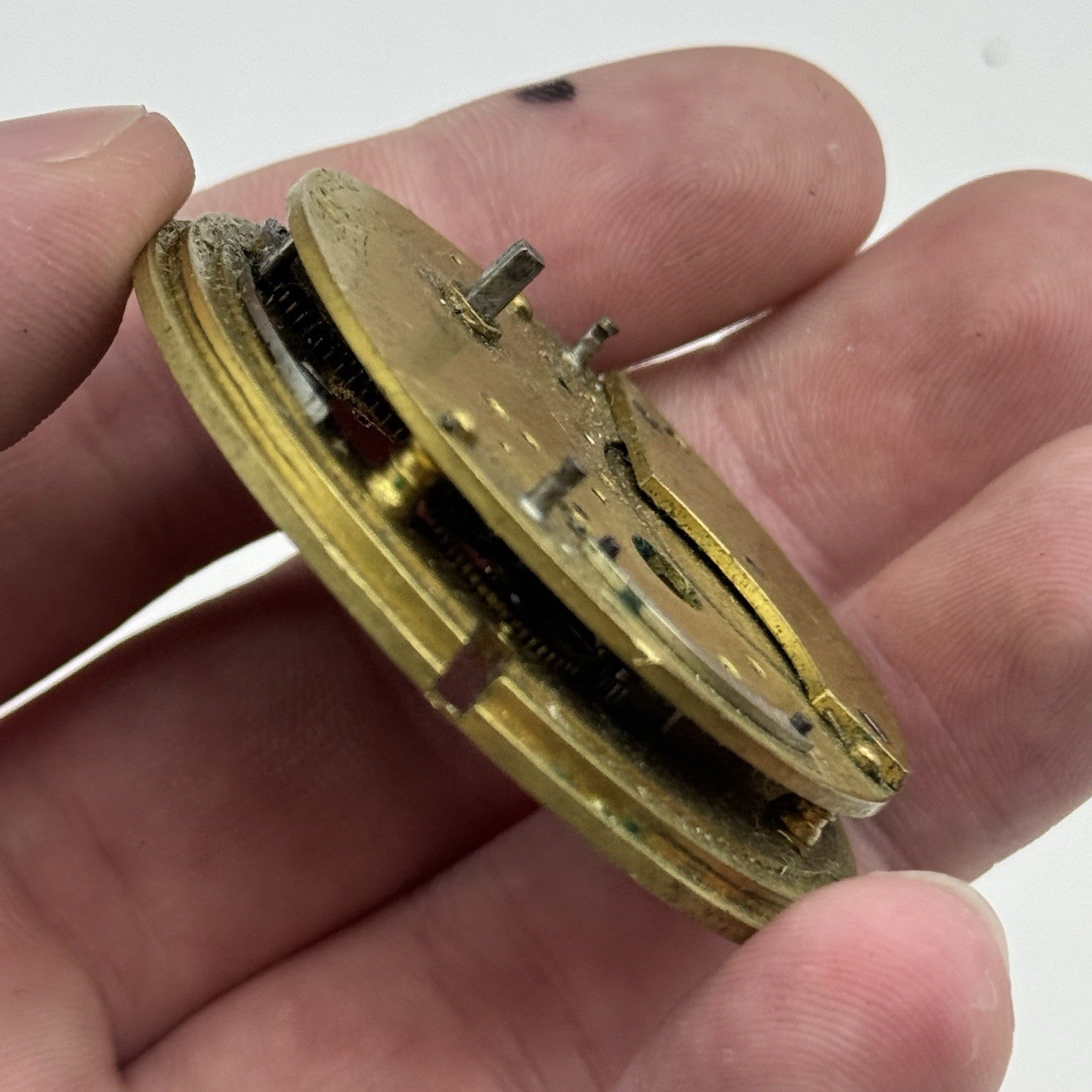 50.1mm Antique Chronometer Maker London Fusee Pocket Watch Movement - PARTS