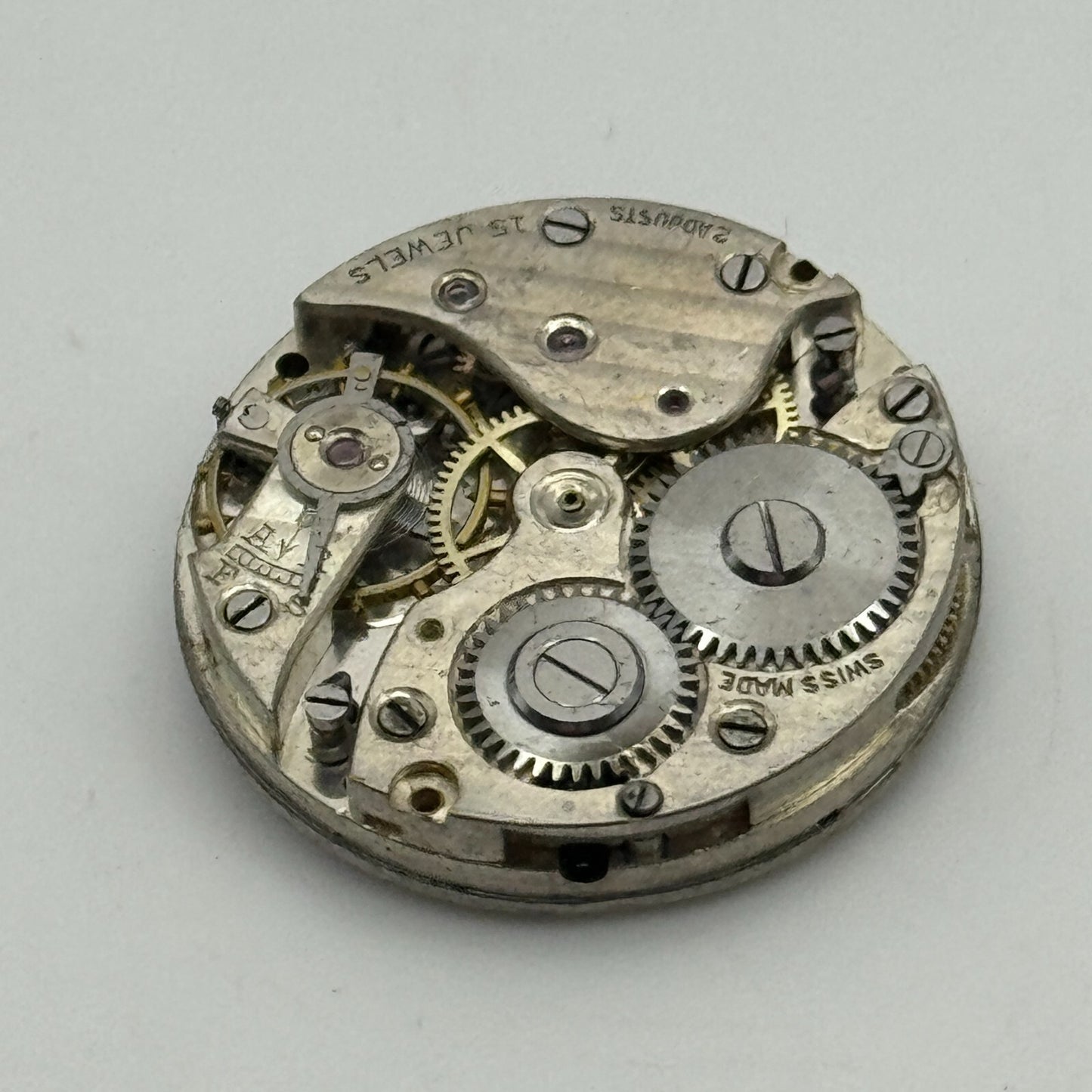 23.6mm 15 Jewels Swiss 2 Adjusts Trench Watch Movement Manual Wind PARTS SPARES