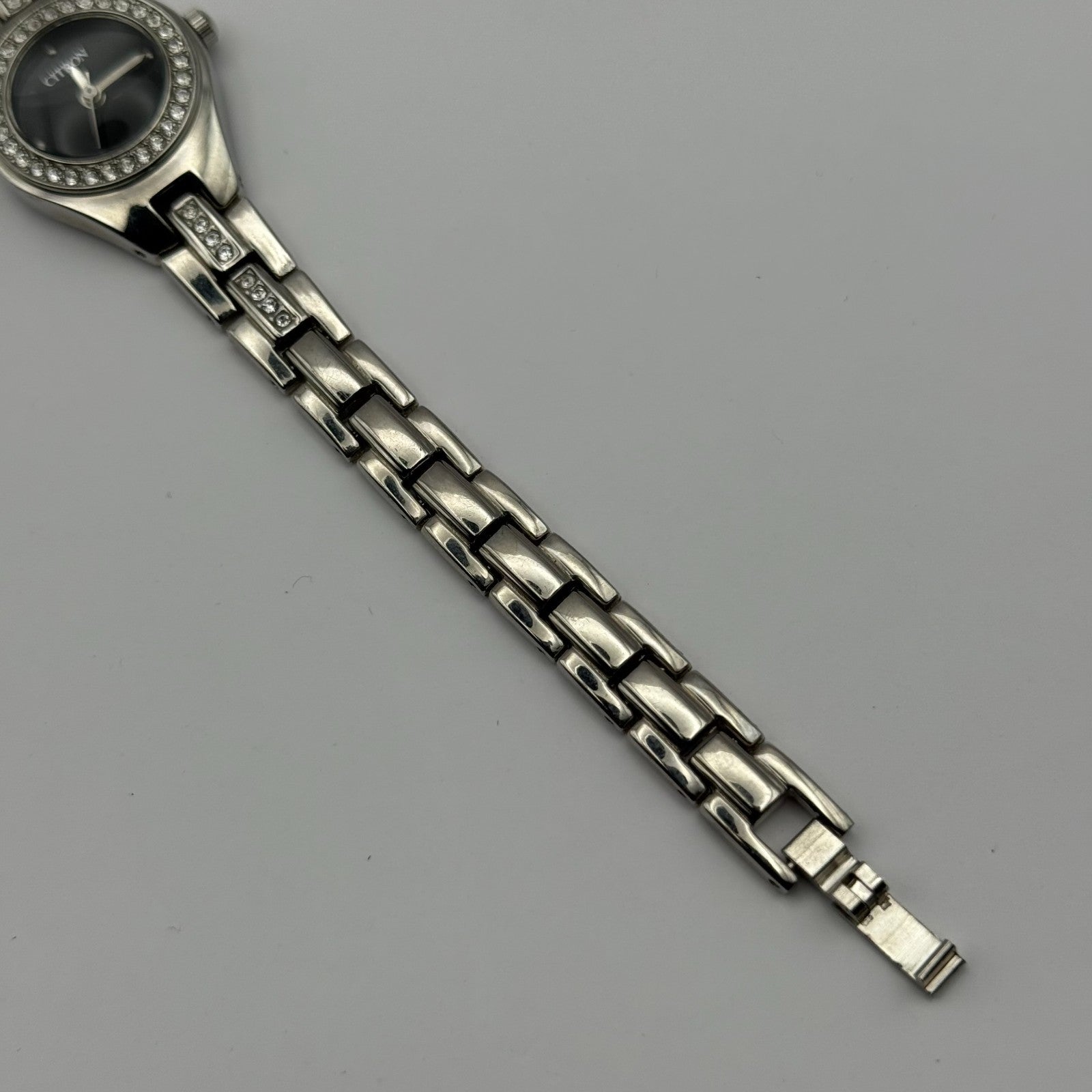 Citron BLC202 Ladies Quartz Watch Black Dial Silver Tone Bracelet Working 21mm