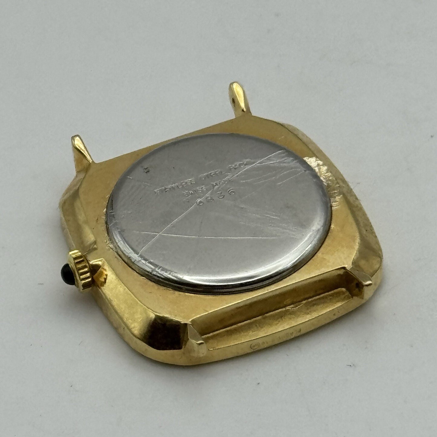 29mm Ladies Manual Wind Rone Gold Placed SwissWatch Head FOR PARTS To Restore