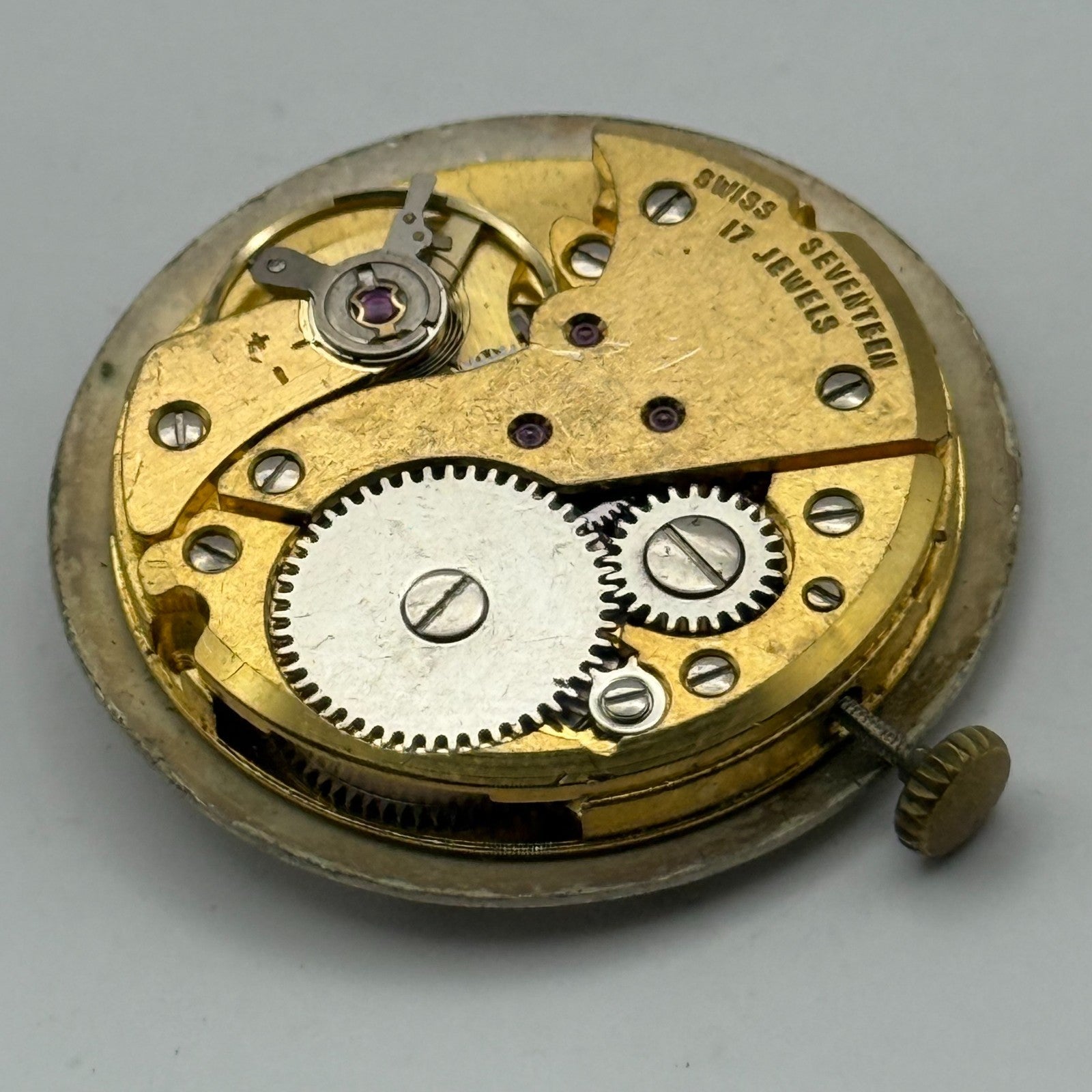 FHF ST 96 Pointer Watch Movement Running Avia Manual Wind Vintage Parts 25.9mm