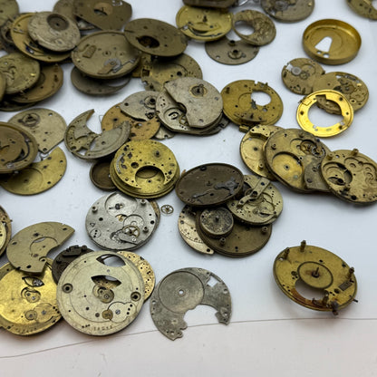 Large Bundle Of Antique Partial Pocket Watch Movements Joblot PARTS REPAIR SPARE