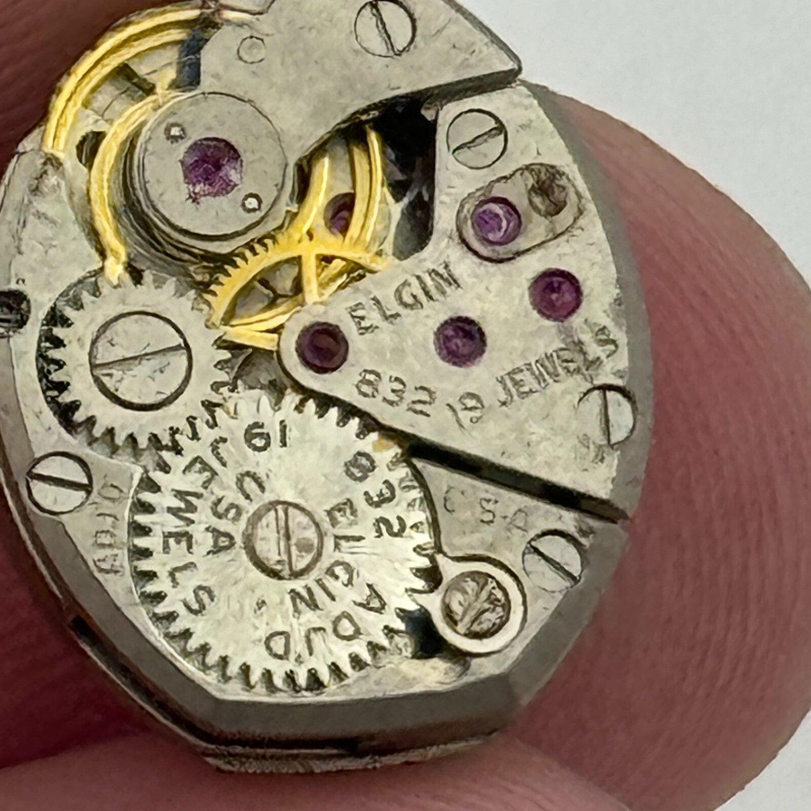 13.2mm Ladies Elgin 832 Rare 19 Jewels Manual Wind Watch Movement PARTS SPARES