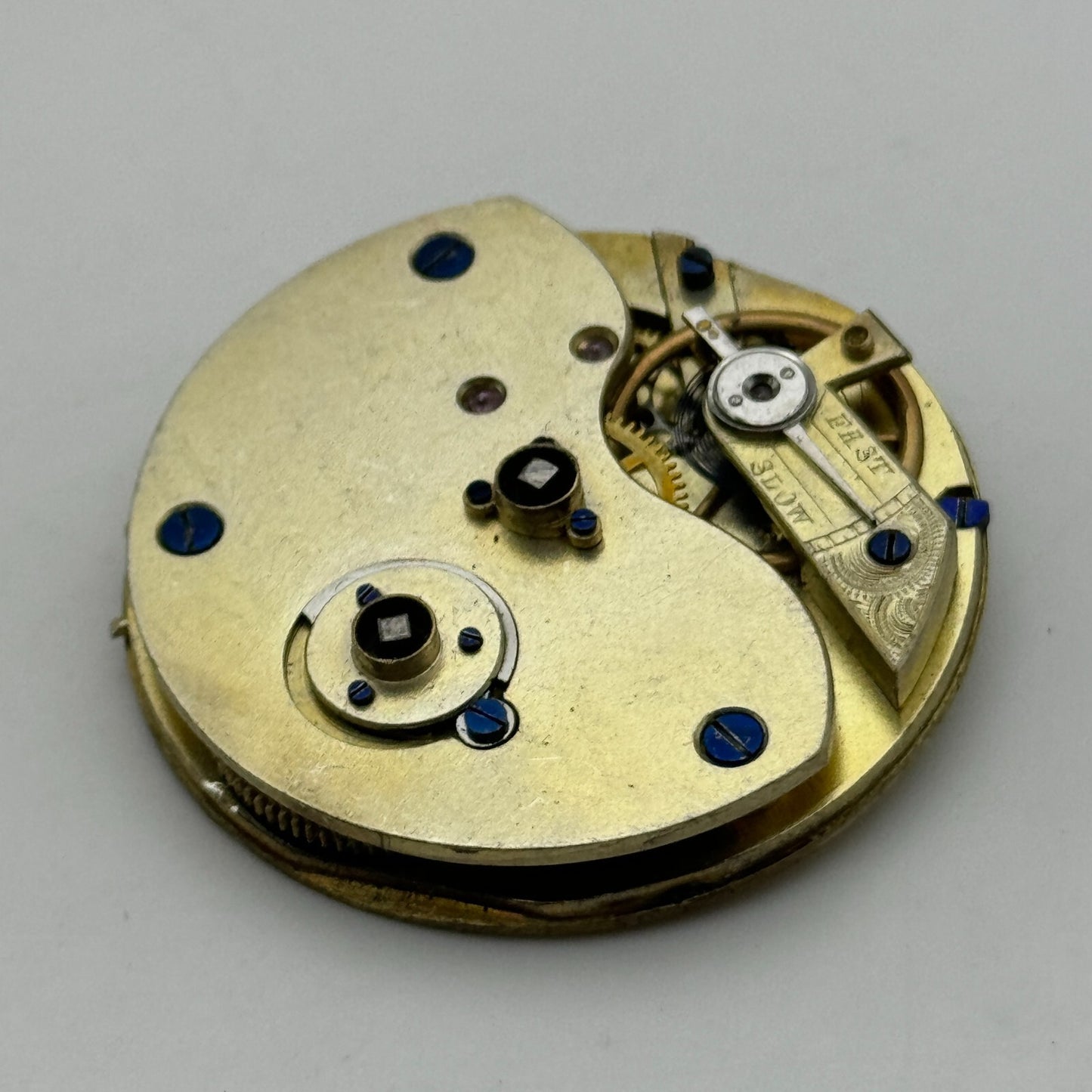 38.5mm Antique Unidentified Key Wound Pocket Watch Movement PARTS SPARES REPAIRS