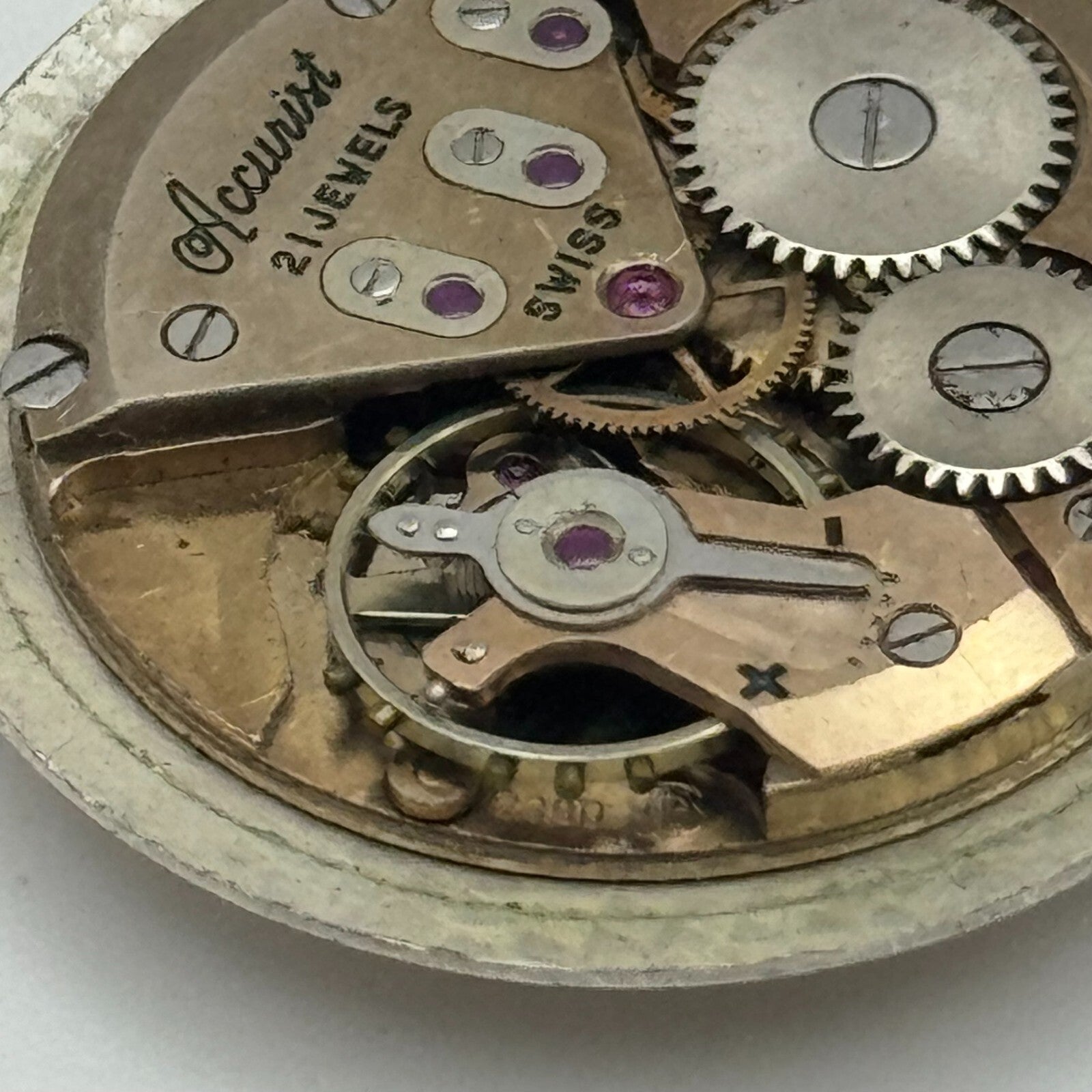 23.6mm Accurist ETA 2390 Manual Wind Watch Movement Swiss Vintage PARTS SPARES