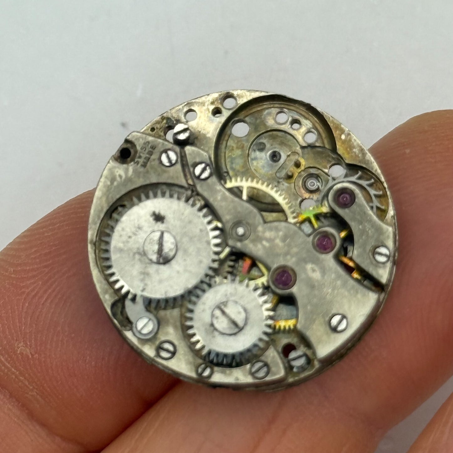 23.7mm Vintage AS A Schild Partial Manual Wind Watch Movement PARTS REPAIR