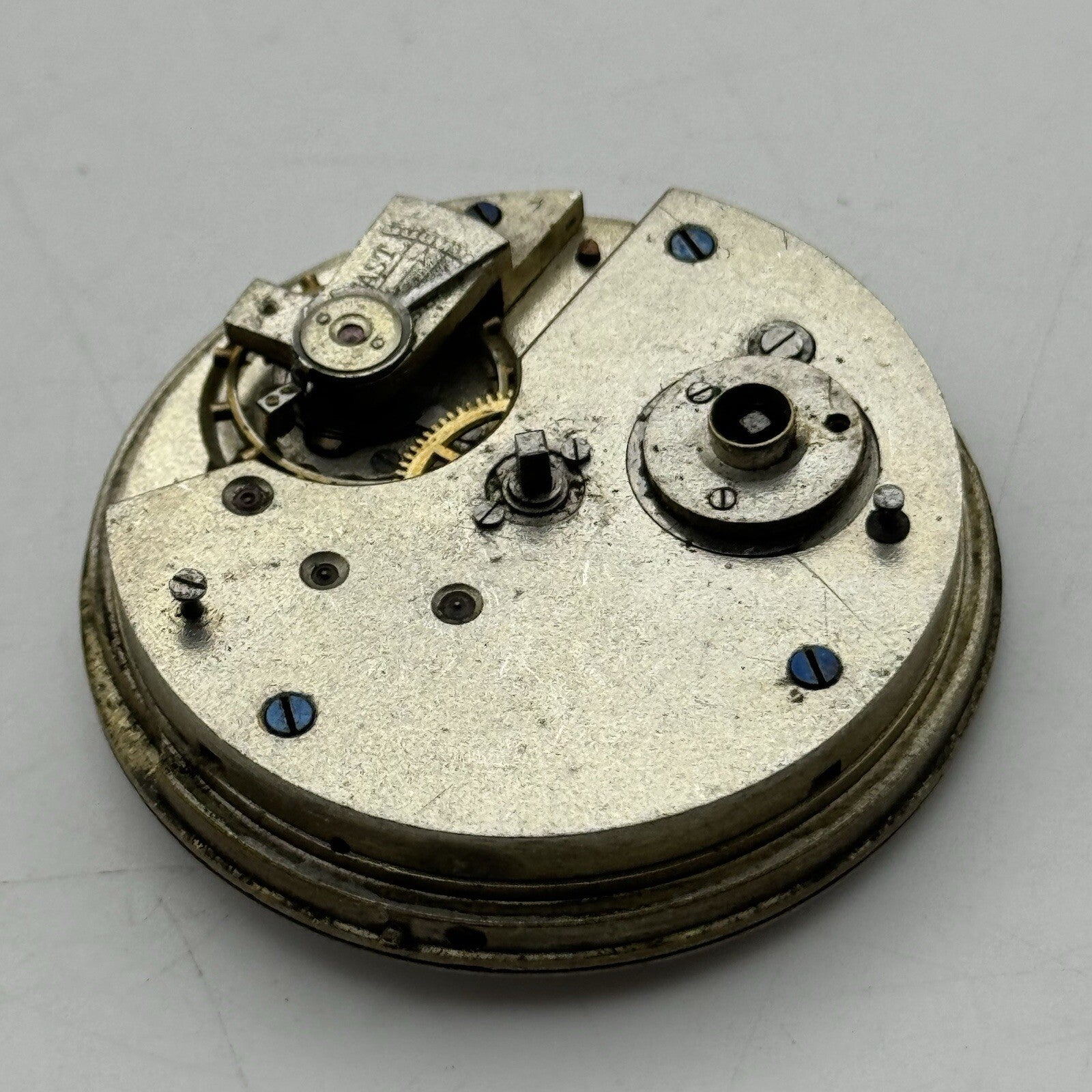 45.8mm Manual Wind Unidentified Pocket Watch Movement Dial Hands FOR PARTS