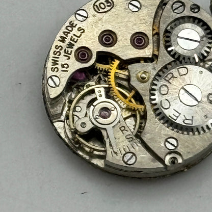 19.7mm Running H Samuel Record Cal 103 Manual Wind Watch Movement PARTS SPARES