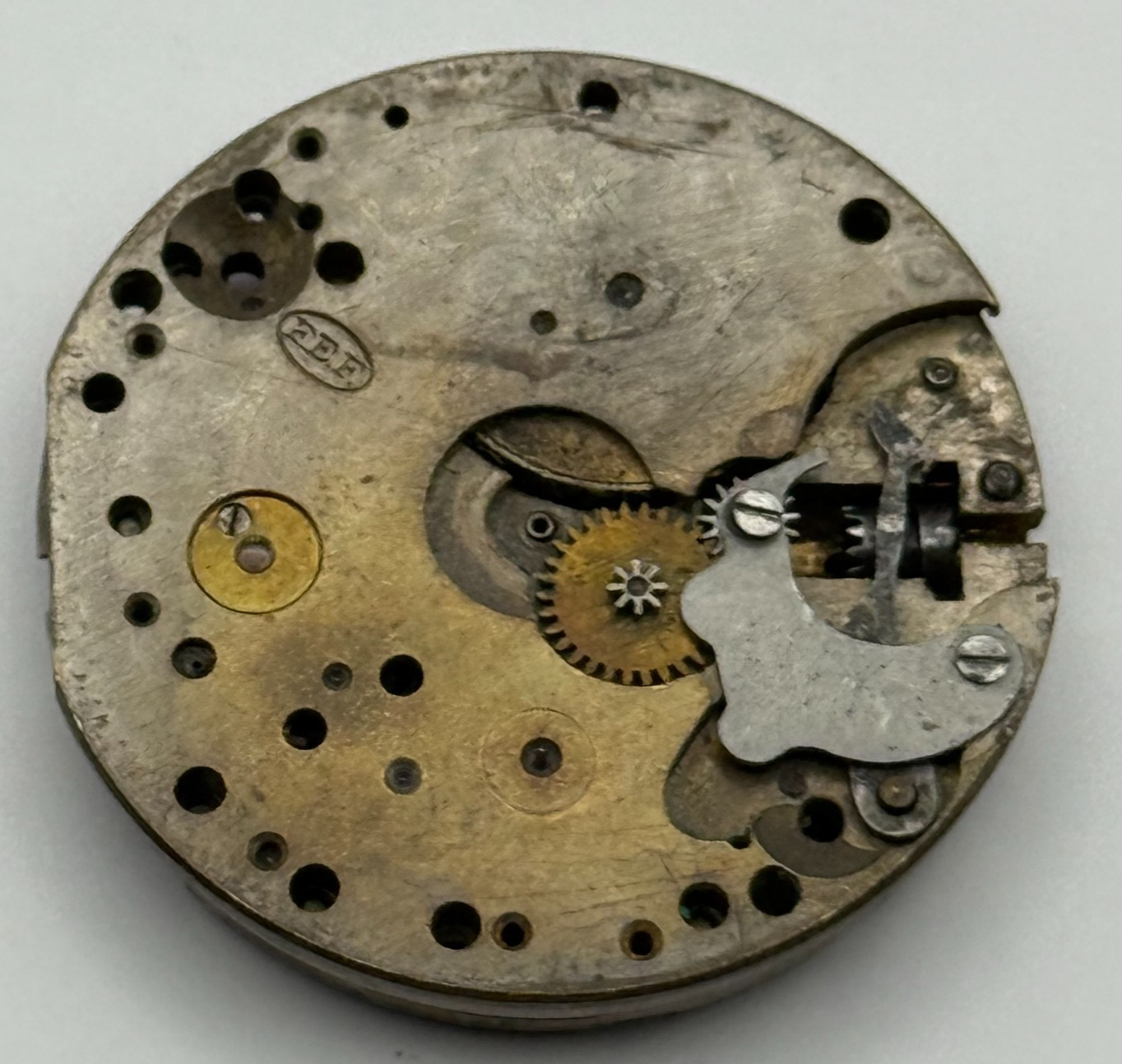 FEF Trench 15 Jewels Watch Movement Manual Wind Vintage Parts Repair 29.5mm