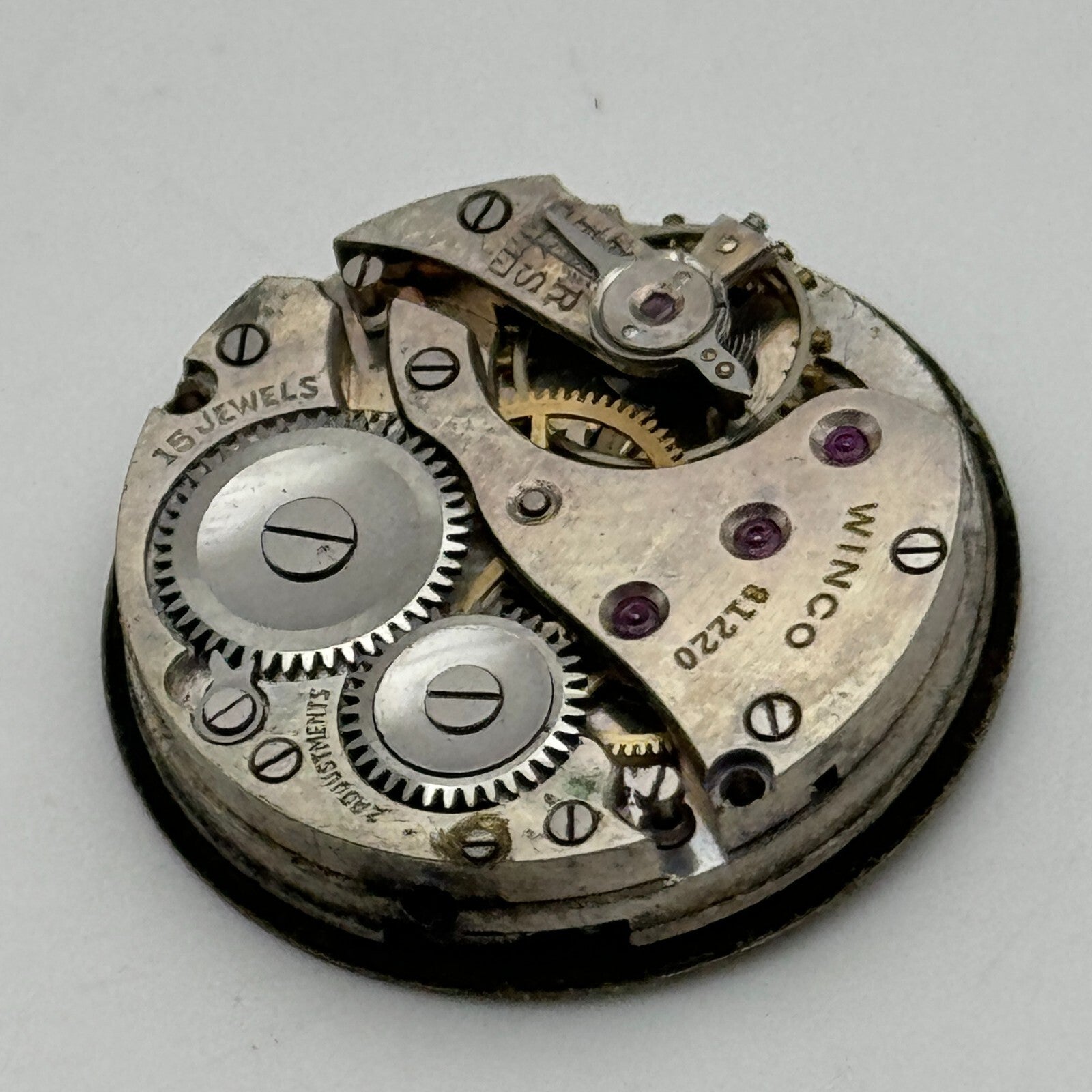 23.6mm Winco 81220 Manual Wind 15 Jewels Watch Movement Swiss Vintage PARTS