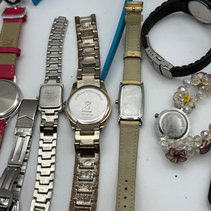 Bundle Of 16 Quartz Watches Modern / Vintage Untested Parts / Repair / Crafts