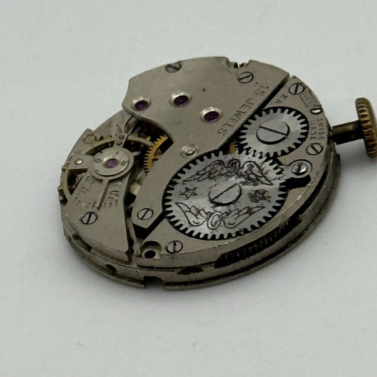 23.6mm Rotary AS 984 Manual Wind 15 Jewels Watch Movement Swiss Vintage PARTS