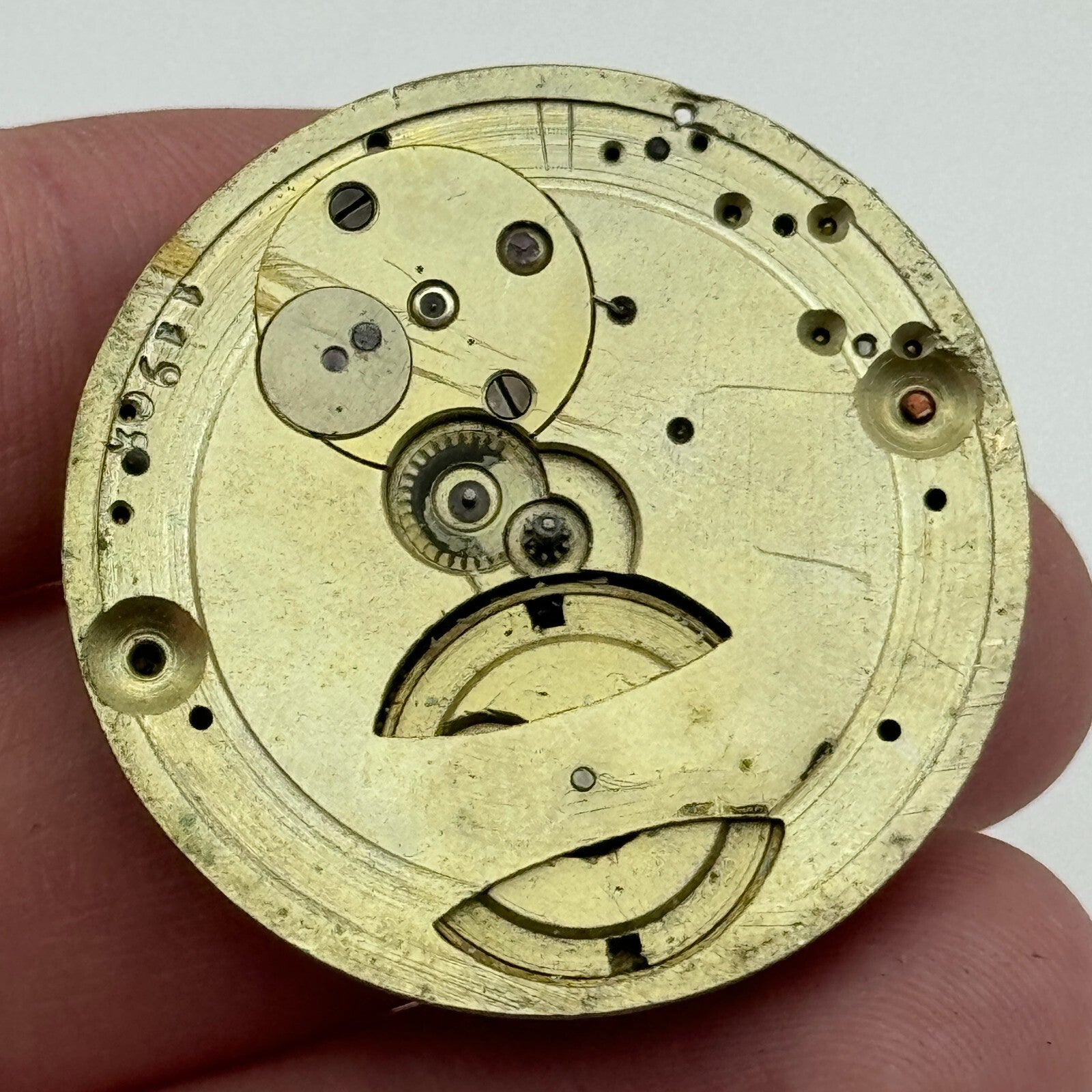 36.2mm Unidentified Antique Key Wound Pocket Watch Movement PARTS REPAIR SPARES