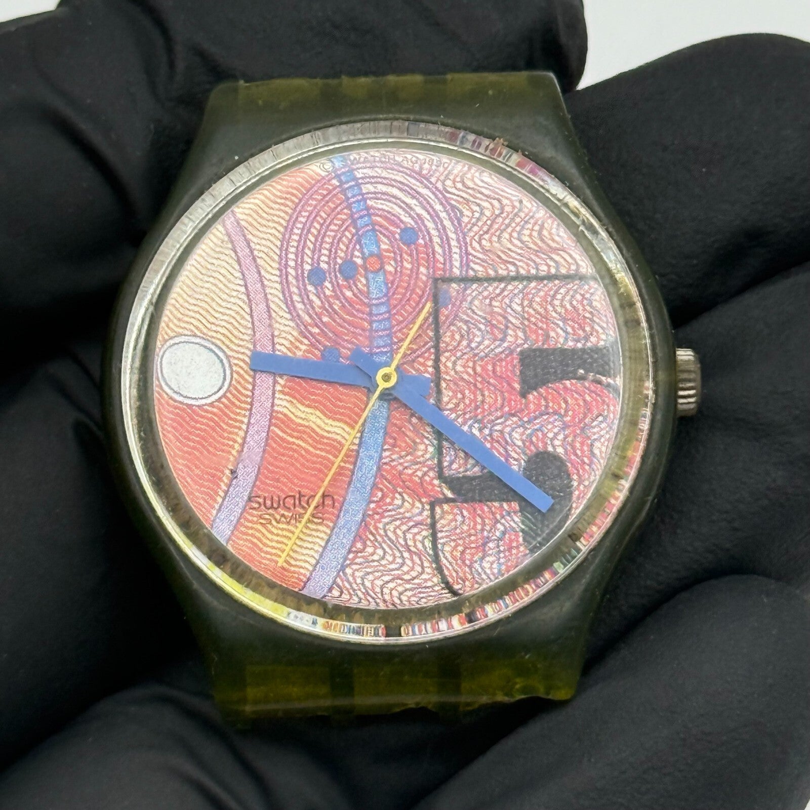 33mm Vintage 1990 Swatch Franco GG110 Watch UNTESTED PARTS REPAIR