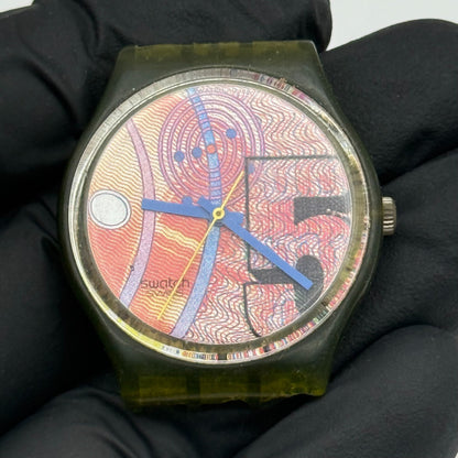 33mm Vintage 1990 Swatch Franco GG110 Watch UNTESTED PARTS REPAIR