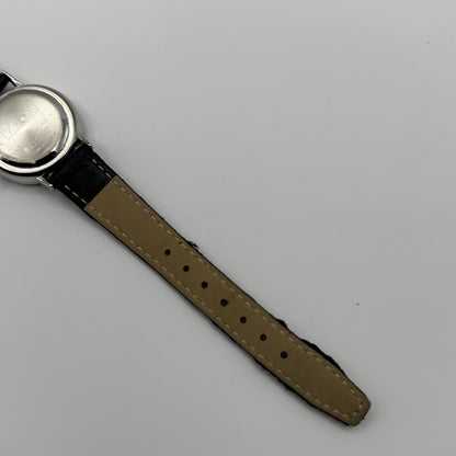 Lowrys Arm Ladies Quartz Watch White Dial Black Strap Japan Working 28mm