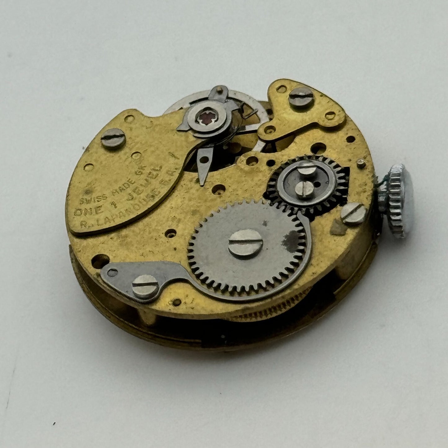 24.2mm R Lapanouse S.A. 1 Jewel Manual Wind Swiss Watch Movement Vintage PARTS