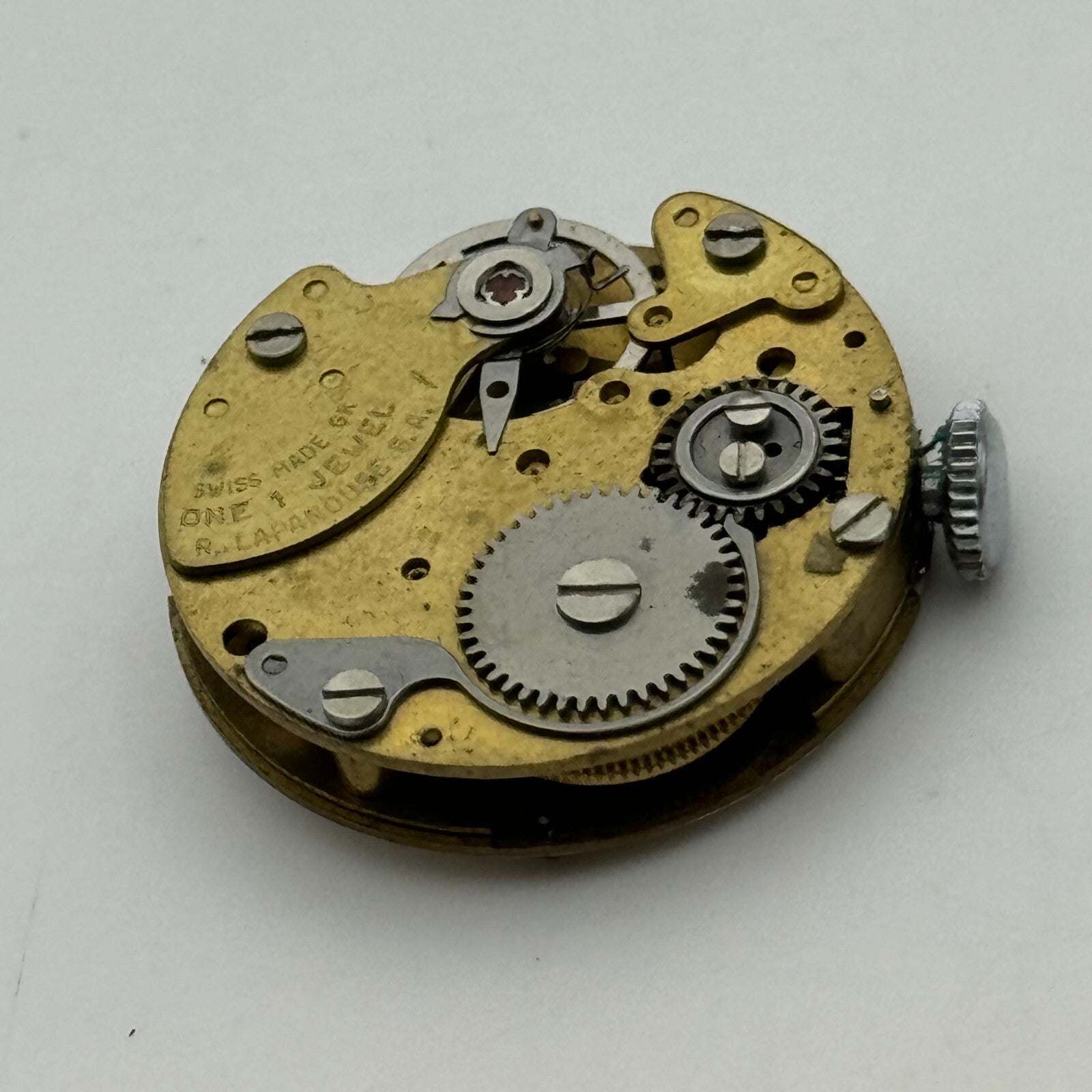24.2mm R Lapanouse S.A. 1 Jewel Manual Wind Swiss Watch Movement Vintage PARTS
