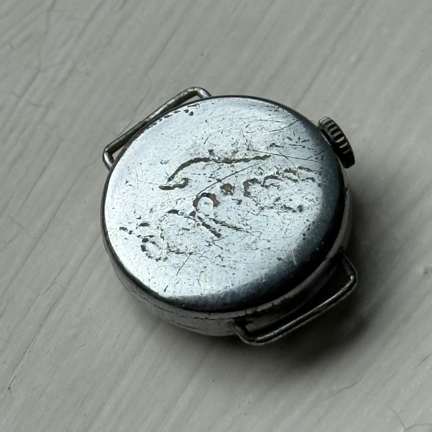 21mm Vintage Engraved D M Lewis Black Dial Manual Wind Watch PARTS / REPAIR