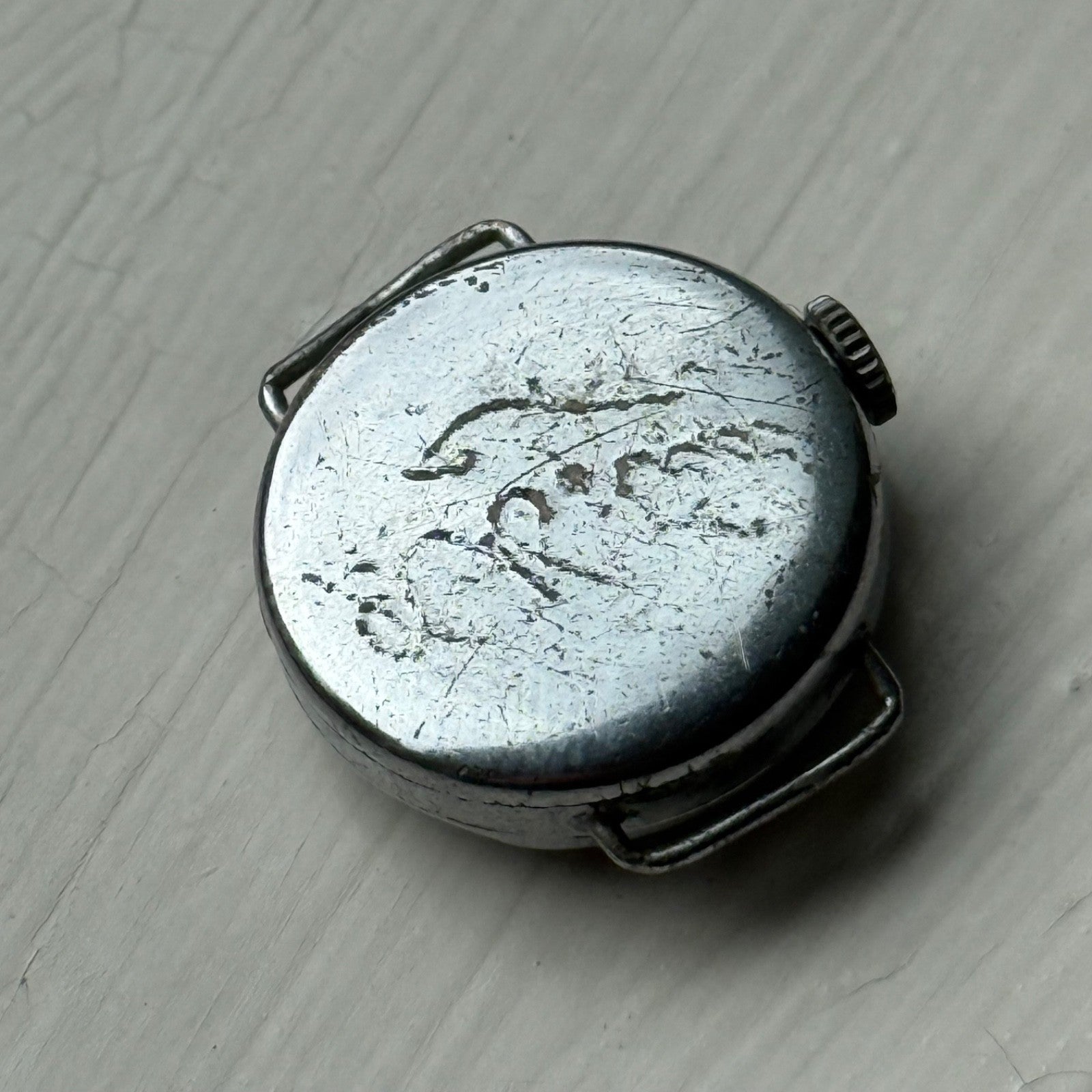 21mm Vintage Engraved D M Lewis Black Dial Manual Wind Watch PARTS / REPAIR