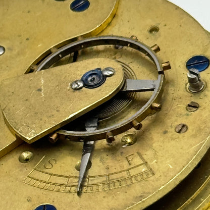 45mm Antique J W Johnston & Son Carlisle Key Wound Pocket Watch Movement PARTS