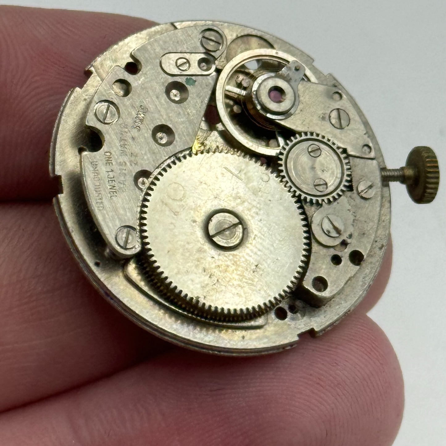 31.1mm Brac 196 Balance Intact Manual Wind 1 Jewel Watch Movement PARTS SPARES