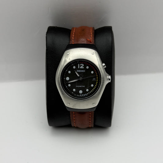 Seiko Kinetic Arctura Quartz Watch 3M22-0D40 Date Dial Japan 34mm PARTS REPAIR