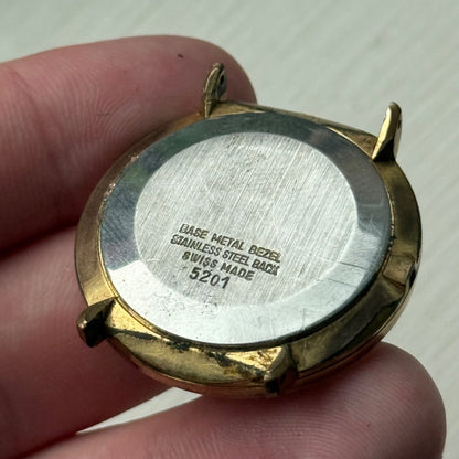 33mm Vintage Mystery Dial Peseux 7040 Balance Ok Manual Wind Watch PARTS REPAIR