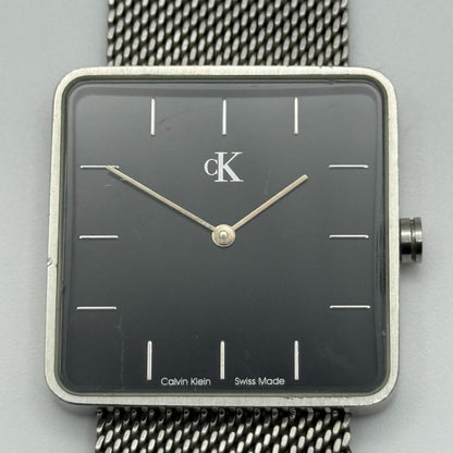 Calvin Klein Ladies Quartz Watch Black Dial Mesh Strap Swiss 30mm PARTS REPAIR
