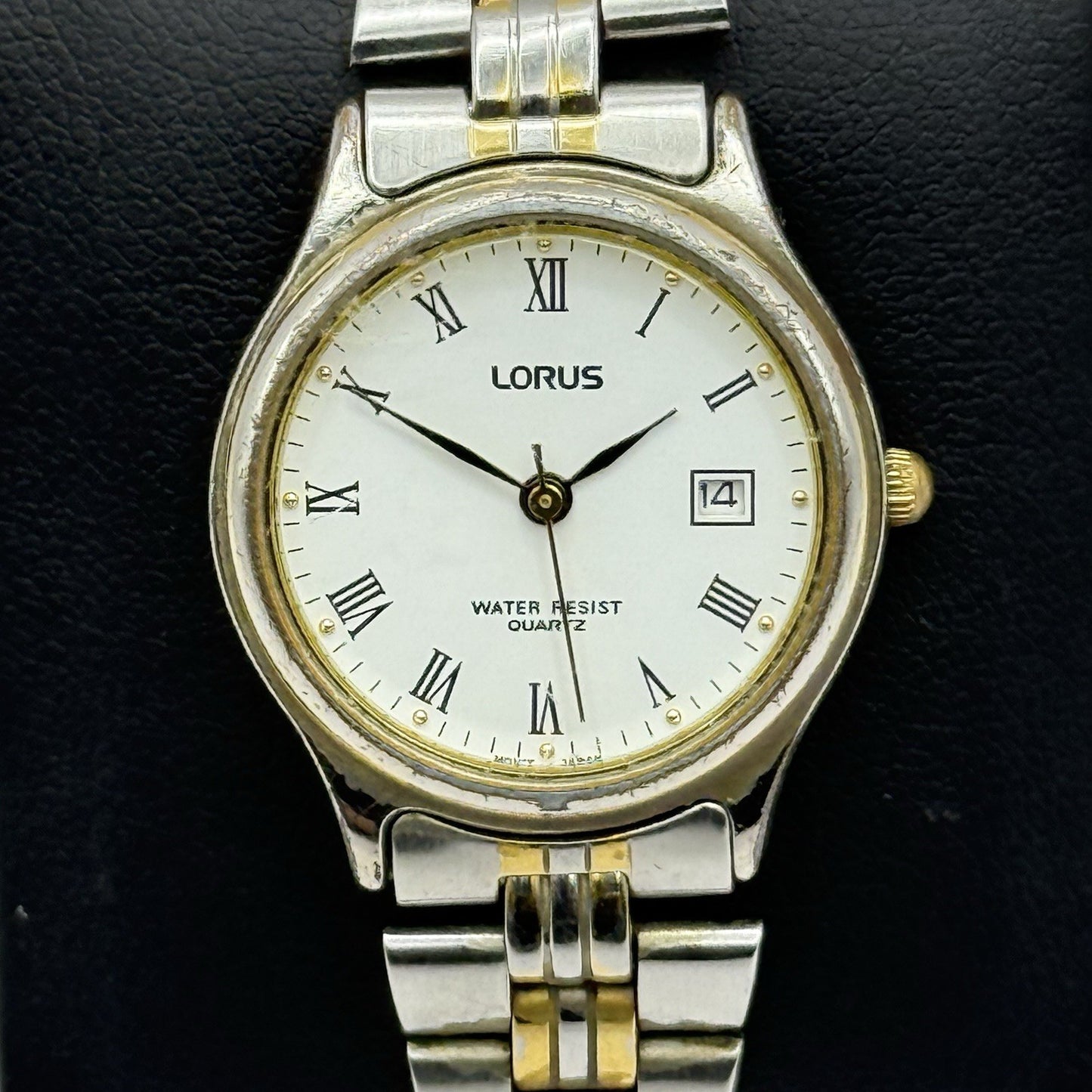 26mm Working Ladies Lorus V782-X113 Two Tone Date Dial Quartz Watch 6 Inches