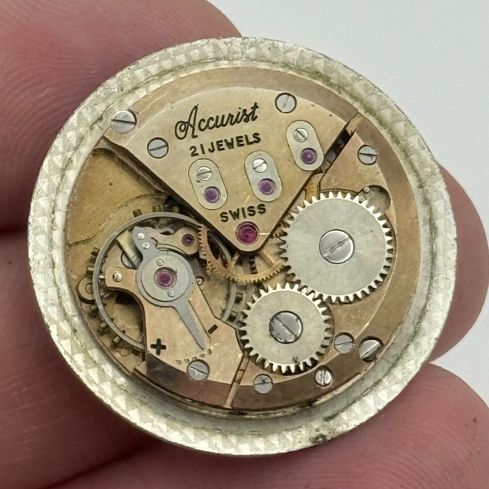 23.6mm Accurist ETA 2390 Manual Wind Watch Movement Swiss Vintage PARTS SPARES