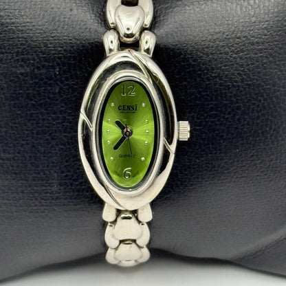 Censi Collection Tiempo Ladies Quartz Watch Silver Tone Chain-Link Working 18mm