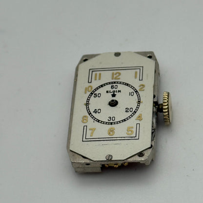 Running 1938 Vintage 18/0s Elgin 522 Model 1 American Watch Movement FOR PARTS