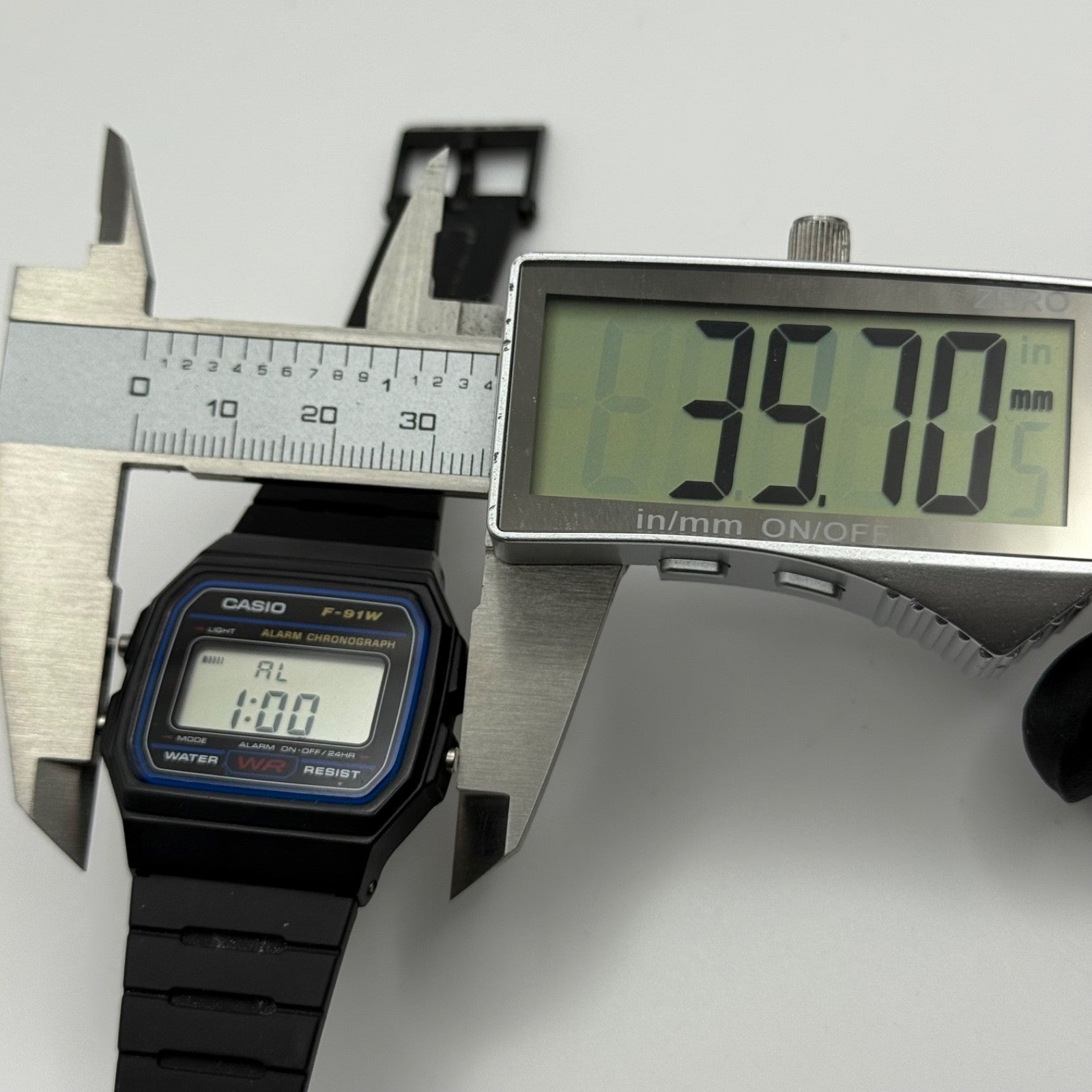 Casio Digital Watch F-91W 593 Alarm Chronograph Quartz 35mm Unisex Rubber Strap