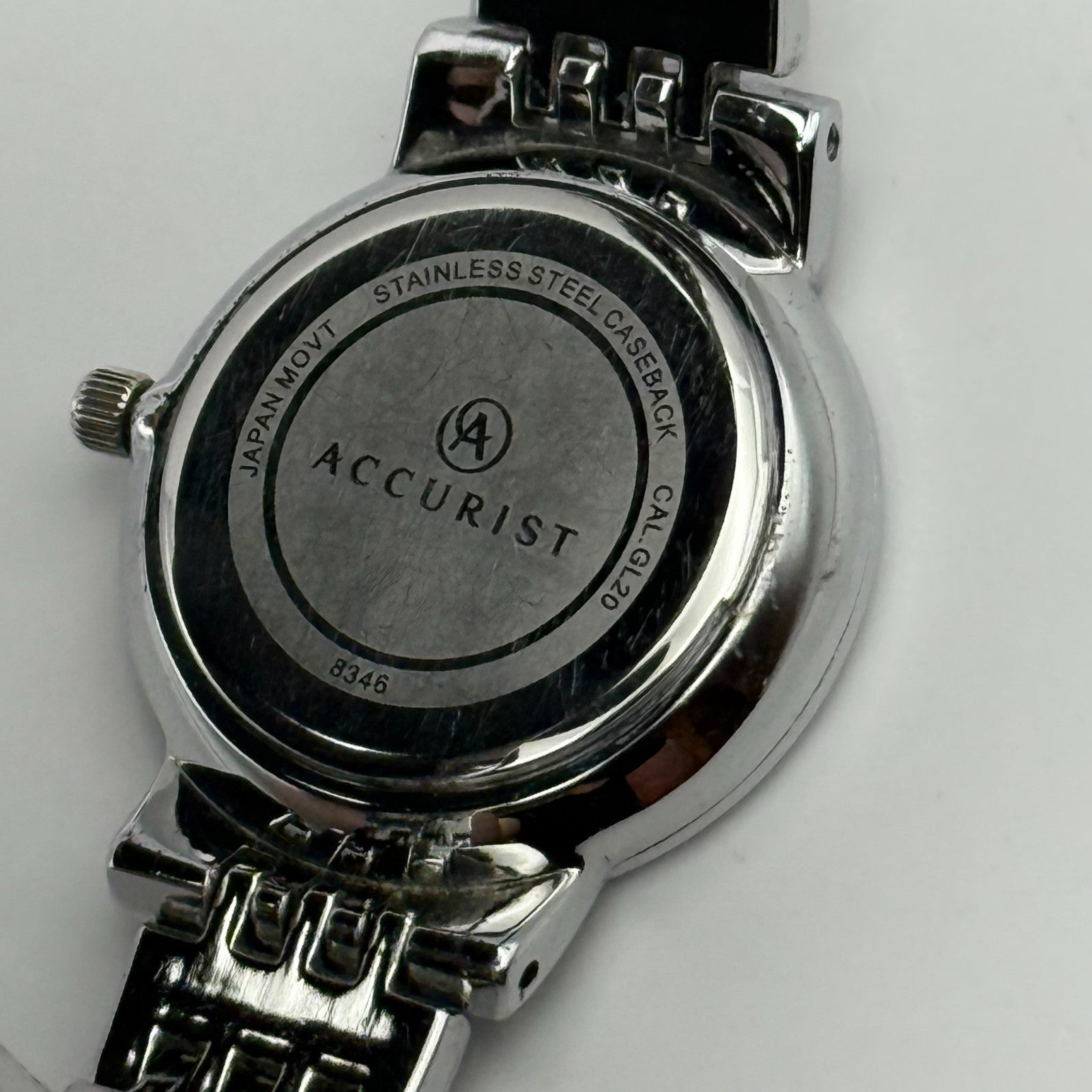 Accurist Ladies Quartz Watch Sparkle Dial Silver Steel Bracelet Working 25mm