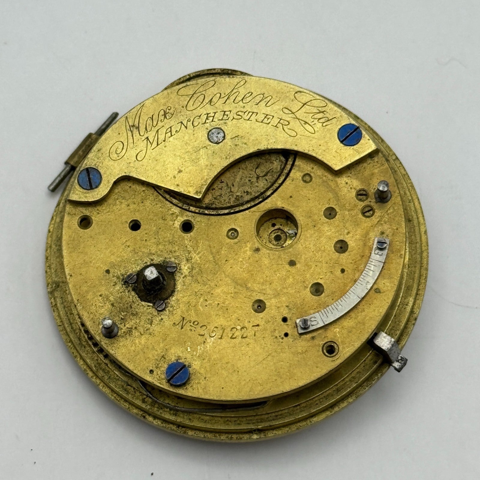 Fusee Pocket Watch Movement Antique English Manchester Parts Repair Spare 48.1mm