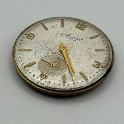 AS 1002 984 Watch Movement Accurist Manual Wind Vintage Parts Repair 29.7mm