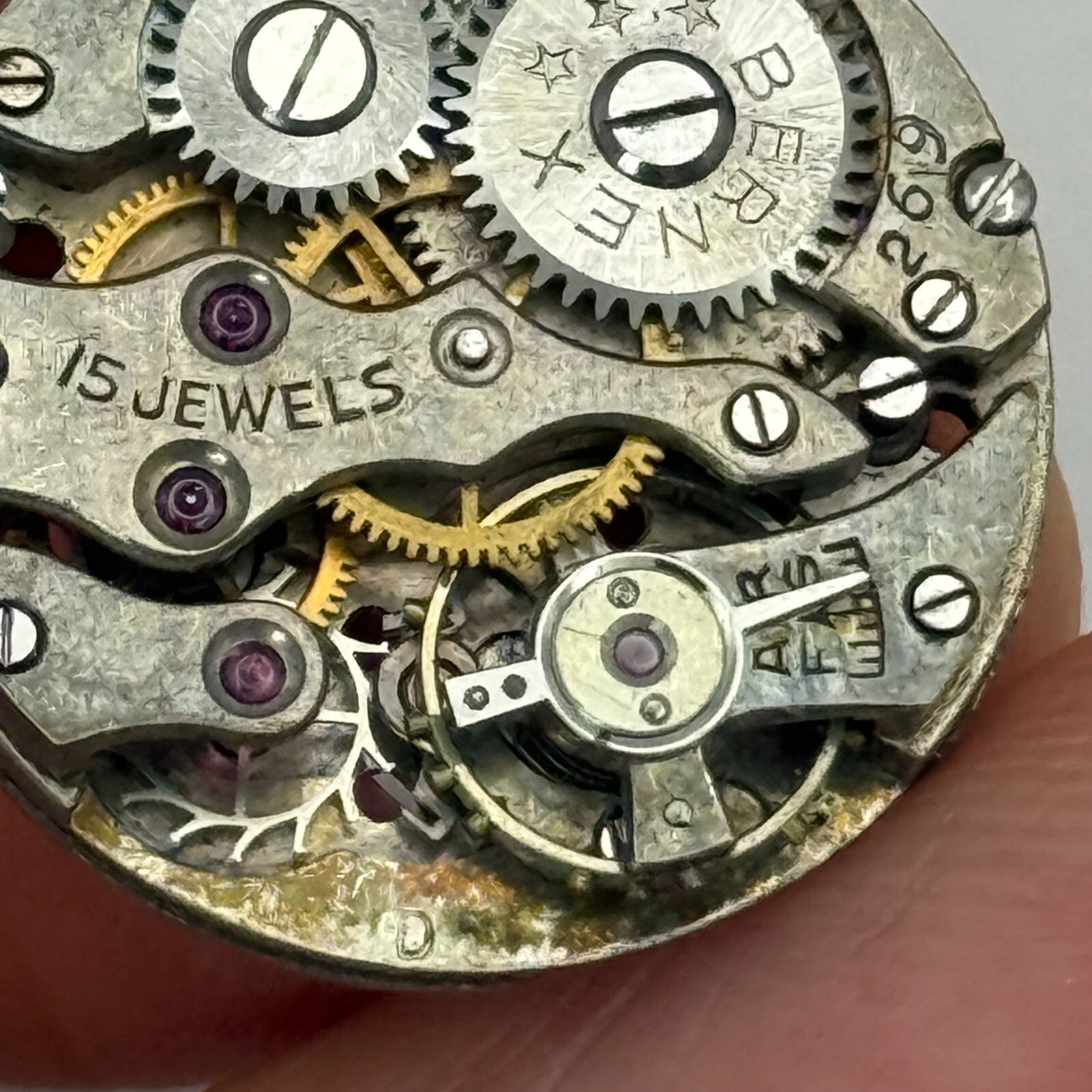 22mm Vintage Bernex Maru 269 Swiss Made Manual Wind Watch Movement PARTS REPAIR