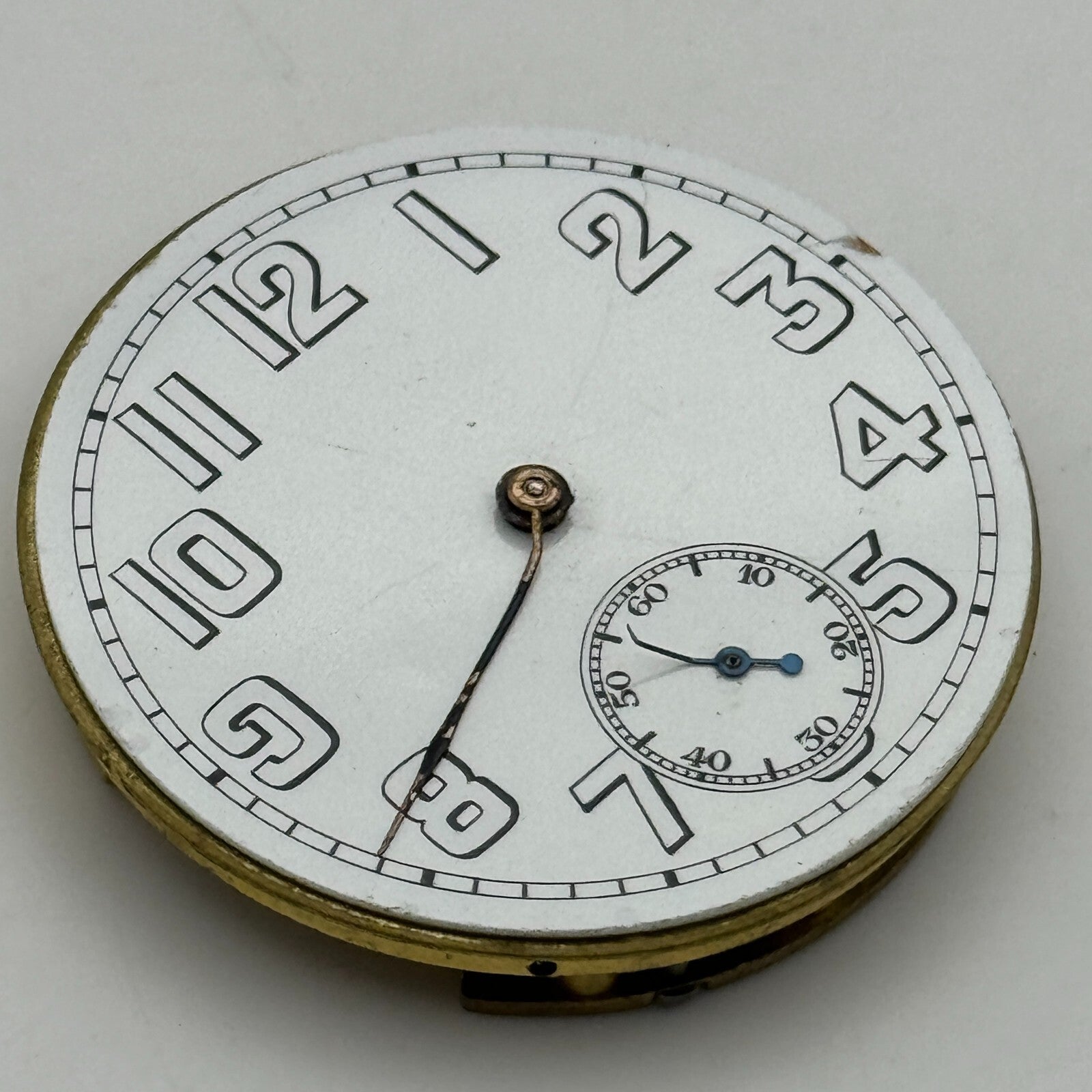 43.1mm Vintage Keystone USA 15 Jewels Swiss Hunter Pocket Watch Movement PARTS