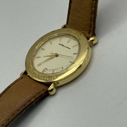 30mm Working Ladies Vintage Courreges Paris 5Y31-1000 Gold Plated Quartz Watch