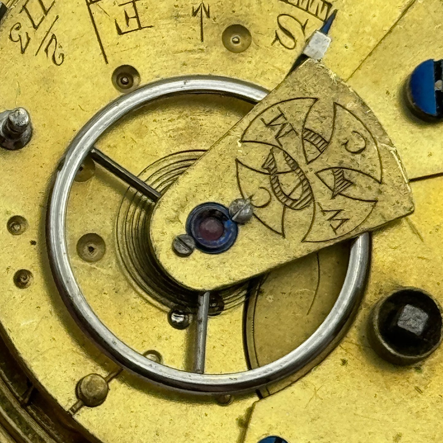 42.9mm Antique CWMC/S Wigston Coventry Cooperative Pocket Watch Movement PARTS