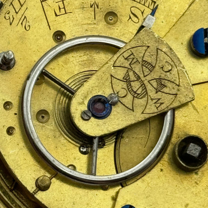 42.9mm Antique CWMC/S Wigston Coventry Cooperative Pocket Watch Movement PARTS