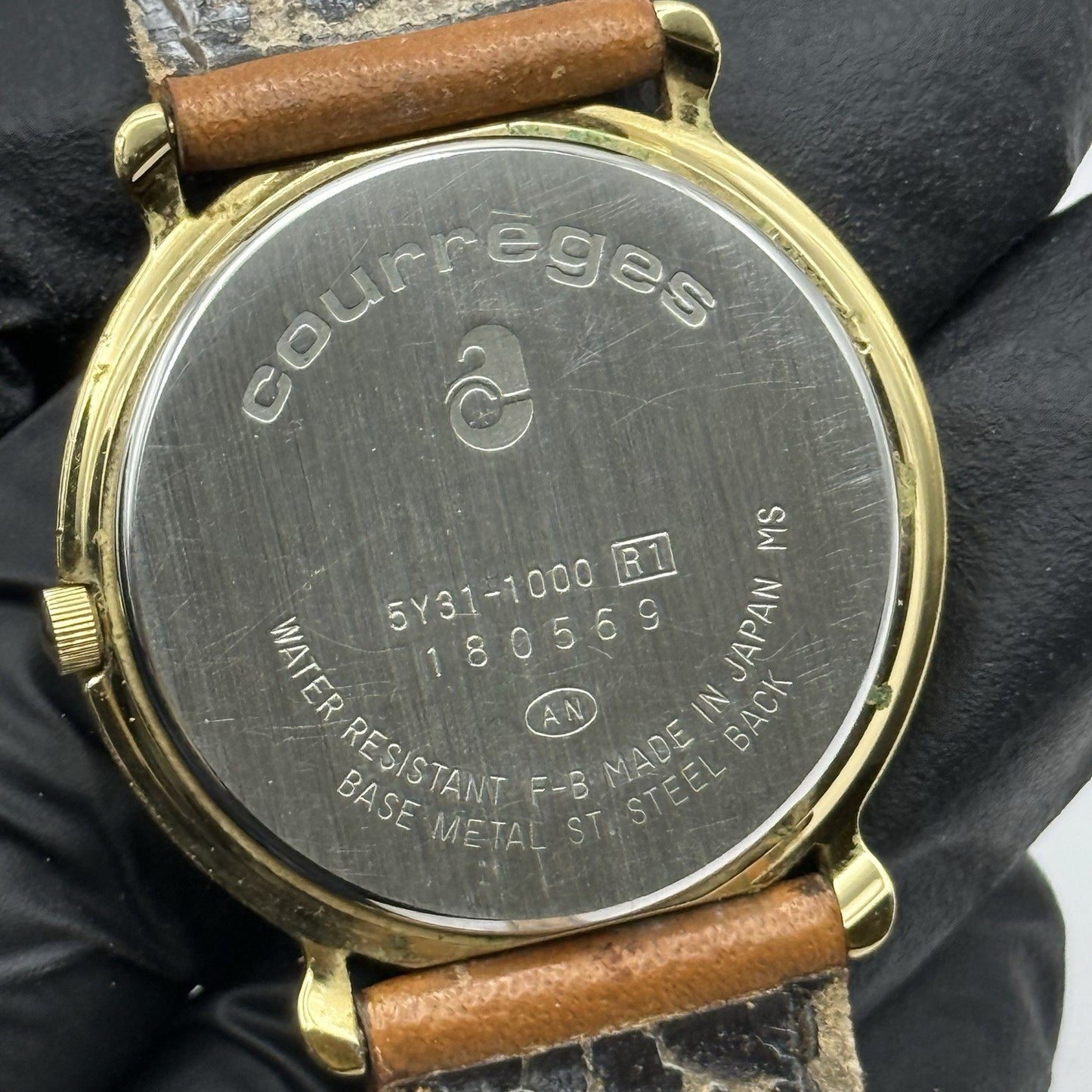 30mm Working Ladies Vintage Courreges Paris 5Y31-1000 Gold Plated Quartz Watch